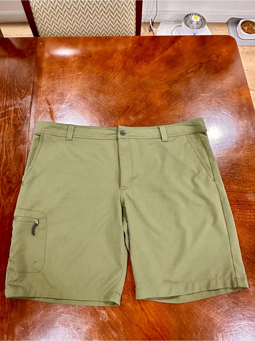 Magellan Outdoors Olive Hybrid Short with Zip Thigh Pocket